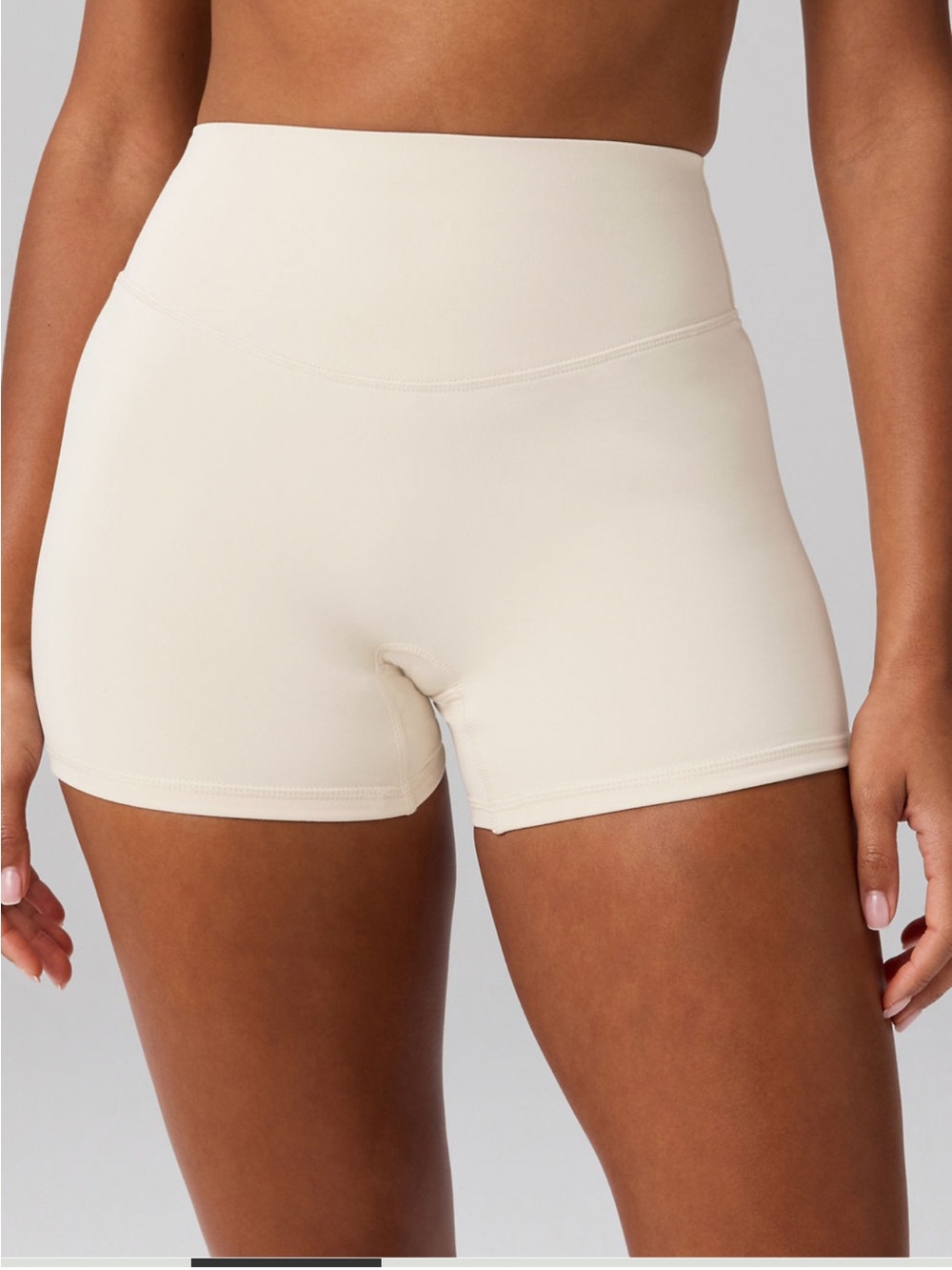 Fabletics High-Waist Cream Active Shorts